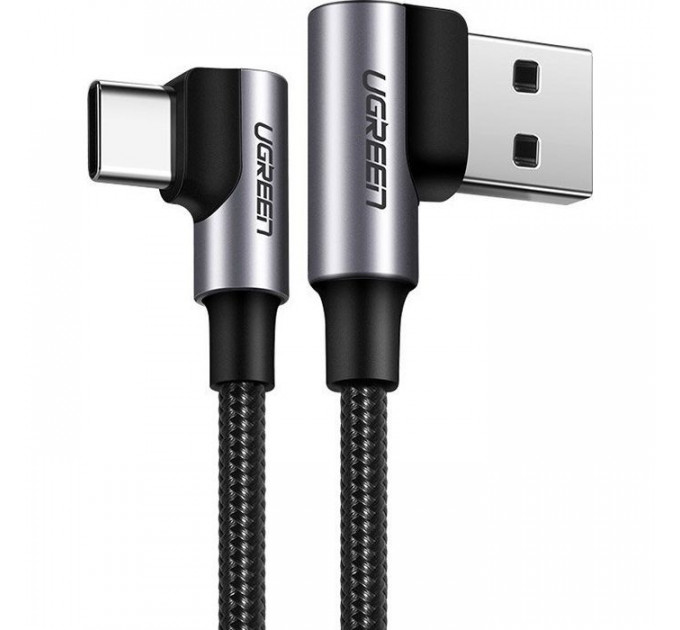 Дата кабель USB 2.0 AM to USB-C 2.0m 3A 90° corner US176 black Ugreen (20857) Дата кабель USB 2.0 AM to USB-C 2.0m 3A 90° corner US176 black Ugreen (20857)