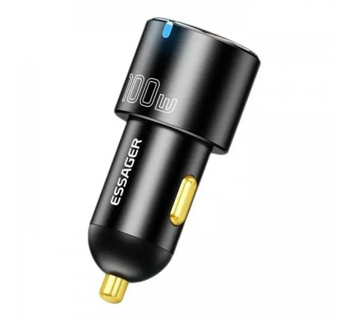Зарядний пристрій Essager 1xUSB-C 100W + 1xUSB black (ECCAC-QTZ01)