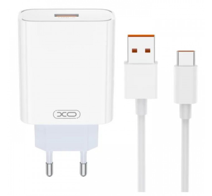 Зарядное устройство для XO USB 120W + cable USB to USB-C white (XO-L128U) Зарядное устройство для XO USB 120W + cable USB to USB-C white (XO-L128U)