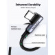 Дата USB-C кабель USB-C 1.0m 100W (20V\/5A) 90° corner braided black Ugreen (70696)