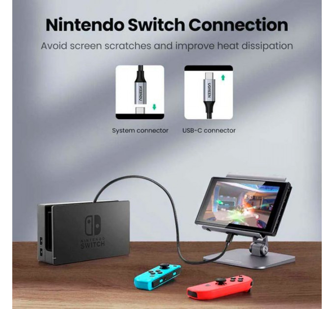 Кабель USB-C M\/F 0.5m 5A USB 3.1 Gen2 10Gbps black Ugreen (80810)
