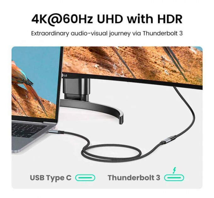 Кабель USB-C M\/F 0.5m 5A USB 3.1 Gen2 10Gbps black Ugreen (80810)