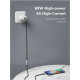 Дата кабель USB-C M to USB-C F 0.5m 5Gbps 60W 4K60Hz Cabletime (CA913664)