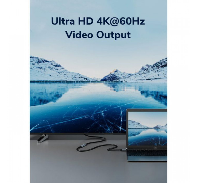 Дата кабель USB-C M to USB-C F 0.5m 5Gbps 60W 4K60Hz Cabletime (CA913664)