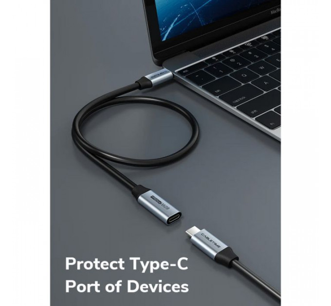 Дата кабель USB-C M to USB-C F 0.5m 5Gbps 60W 4K60Hz Cabletime (CA913664)