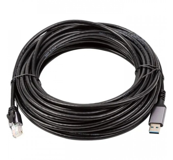 Дата кабель USB AM to RJ45 Ethernet 15.0m CAT6 UTP PowerPlant (CA915026)