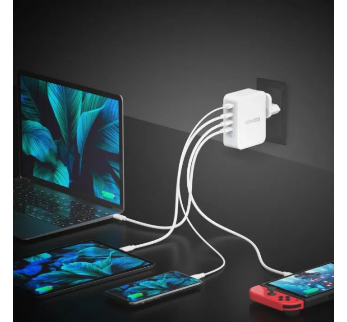 Зарядний пристрій J5create 1xUSB + 3xUSB-C 130W GaN QC3.0\/PD\/PPS (JUP43130E-EN)
