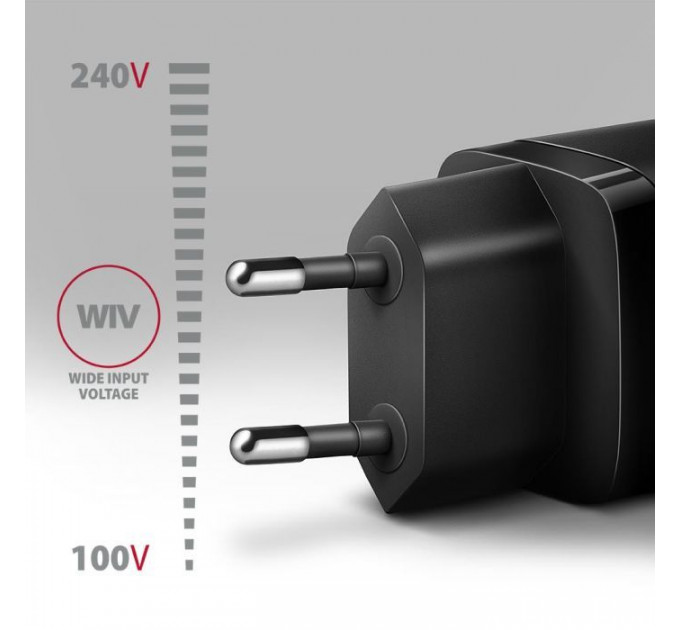 Зарядное устройство для AXAGON 1xUSB + 2xUSB-C 65W QC4+ PD3.0 PPS black (ACU-DPQ65)