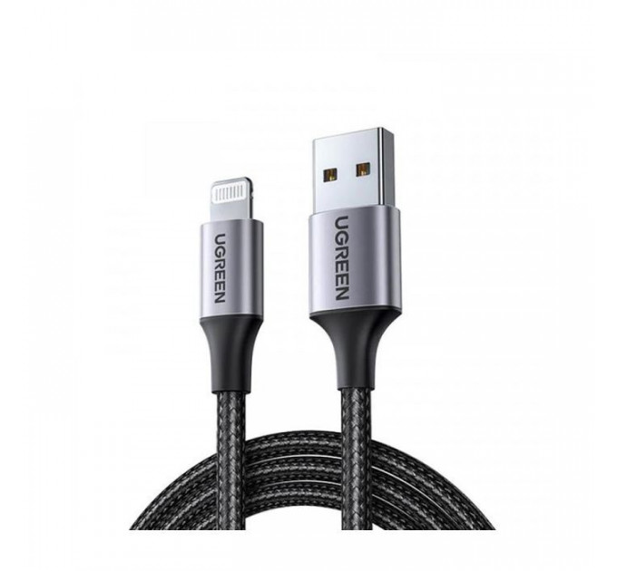 Дата кабеля USB 2.0 AM to Lightning 1.0m 2.4A US199 black Ugreen (60156) Дата кабеля USB 2.0 AM to Lightning 1.0m 2.4A US199 black Ugreen (60156)