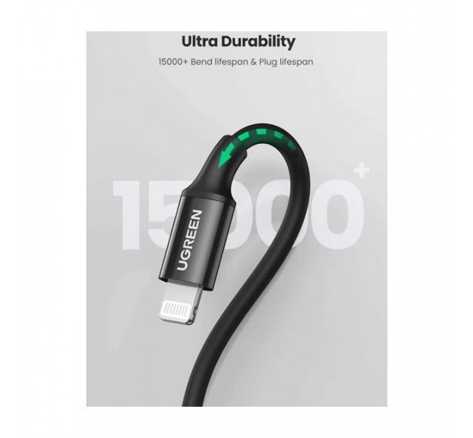 Дата кабель USB-C to Lightning 2.0m 3A US171 black Ugreen (60752)