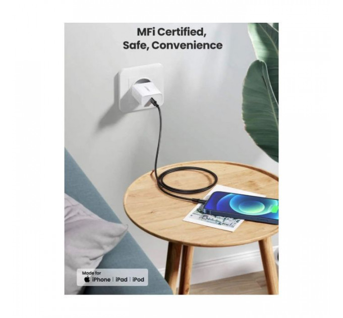 Дата кабель USB-C to Lightning 2.0m 3A US171 black Ugreen (60752)