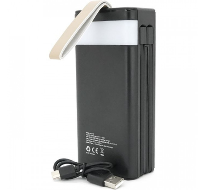 Батарея універсальна Linkage 30000mAh, Solar, 22.5W, cables Туре-С+Lighting, Black (LKP-46)