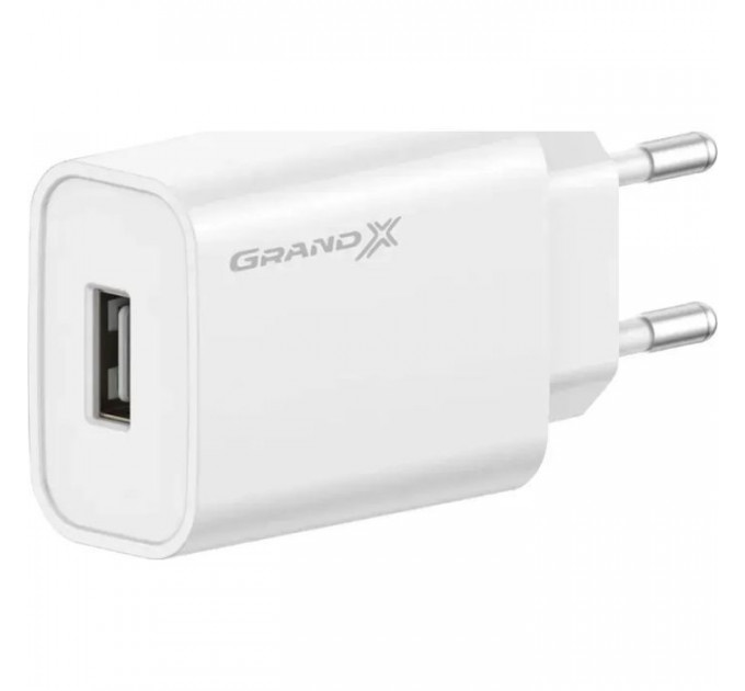 Зарядное устройство для Grand-X Quick Charge QС3.0, + cable USB -> Type C 1m white (CH-550WT)