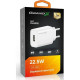 Зарядное устройство для Grand-X Quick Charge QС3.0, + cable USB -> Type C 1m white (CH-550WT)