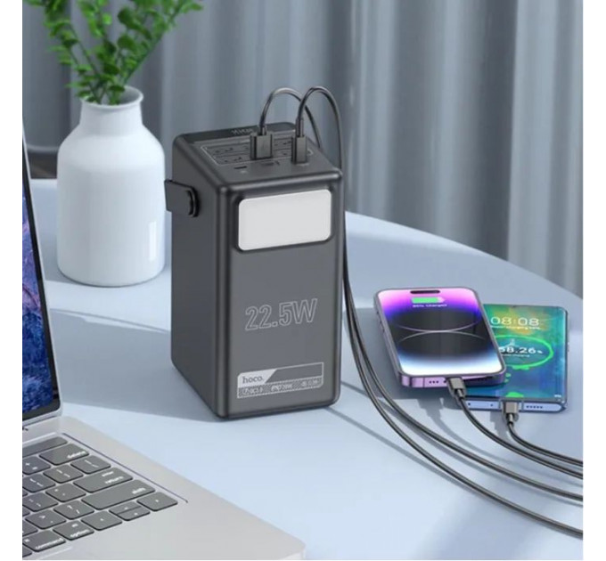 Батарея універсальна HOCO 100000mAh Endure 22.5W PD, QC, LED Lamp, Black (DB03 \/ 714721)