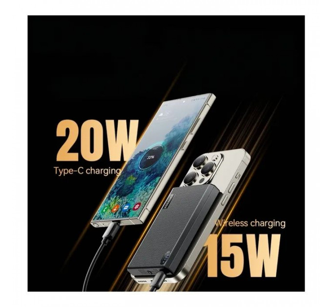 Батарея универсальная Essager 10000mAh Shining magnetic 20W PD QC/3.0 (EDY1W-SY0G-Z)