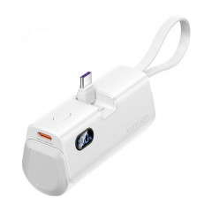 Батарея універсальна VENTION 4800mAh 22,5W PD, USB-C In\/Out, LED display, with built-in USB-C cable White (FHQW0)