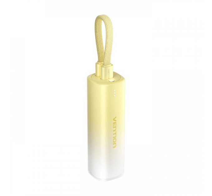 Батарея універсальна VENTION 5000mAh 20W PD, USB-C In\/Out, Lightning In\/Out, with cable, Gradient Yellow (FHWY0)