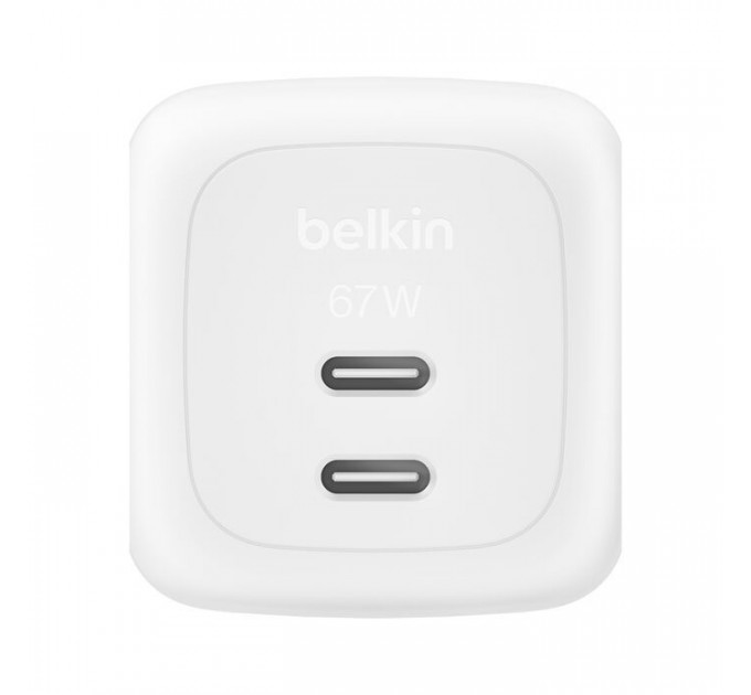 Зарядное устройство Belkin 2xUSB-C PD67W GaN PPS + cable USB-C to USB-C 2.0m white (WCH020KQ2MWH-B6)