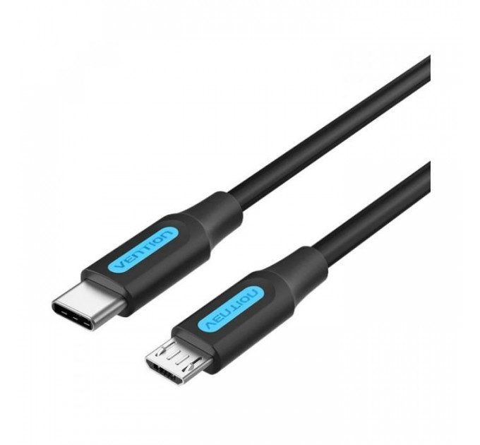 Дата кабель USB-C to Micro 5P 1.5m 10W black VENTION (COVBG)