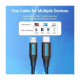 Дата кабель USB-C to Micro 5P 1.5m 10W black VENTION (COVBG)
