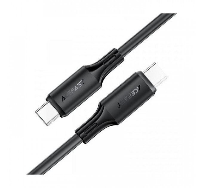 Дата кабель USB-C to USB-C 1.2m 3A 60W silicone black Acefast (6974316284161)