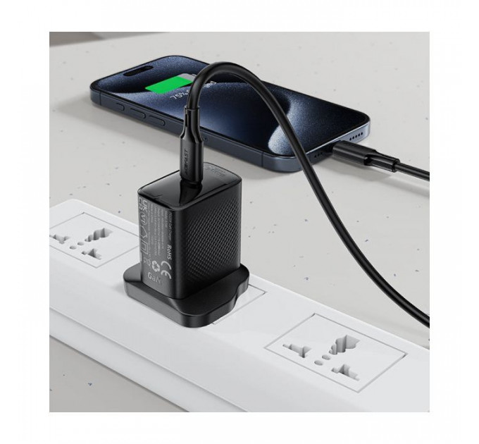Дата кабель USB-C to USB-C 1.2m 3A 60W silicone black Acefast (6974316284161)