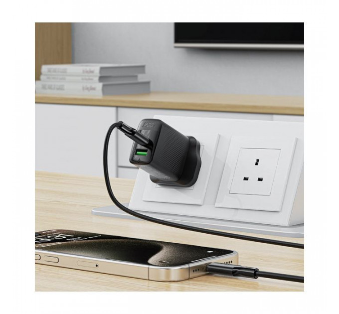 Дата кабель USB-C to USB-C 1.2m 3A 60W silicone black Acefast (6974316284161)