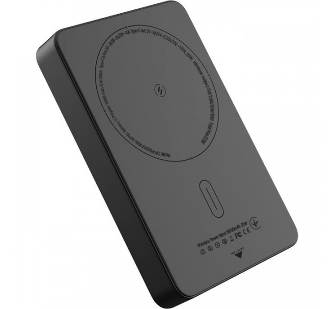 Батарея універсальна ColorWay 10 000 mAh PD\/22.5W, 15W MagSafe Black (CW-PB100LPA1BK-WPDD)