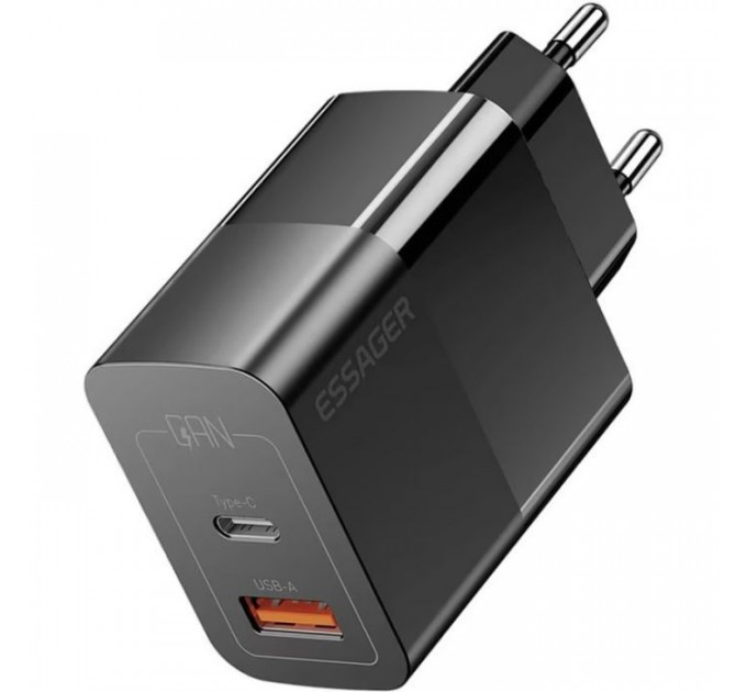 Зарядное устройство 1xUSB-C + 1xUSB 33W Essager (ECTAC-PCB01-P)