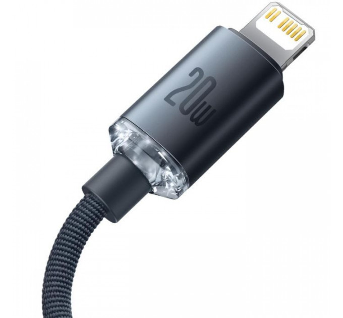 Дата кабель USB-C to Lightning 2.0m 20W Crystal Shine Series black Baseus (CAJY000301)