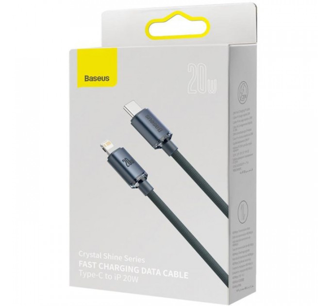 Дата кабель USB-C to Lightning 2.0m 20W Crystal Shine Series black Baseus (CAJY000301)