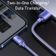Дата кабель USB 2.0 AM to Lightning 1.2m 2.4A Crystal Shine Series purple Baseus (CAJY000005)