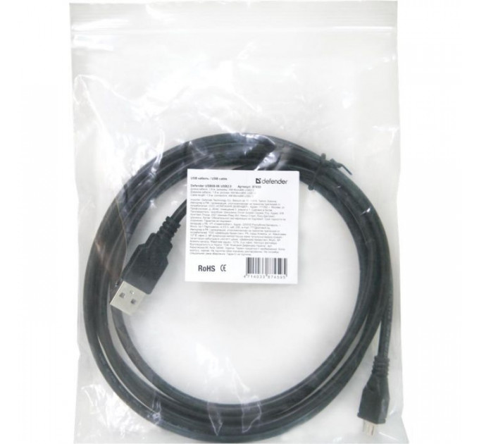 Дата кабель USB 2.0 AM to Micro 5P 1.8m Defender (87459)