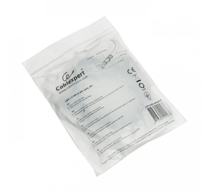 Дата кабель USB 2.0 AM\/AM 1.8m Cablexpert (CCP-USB2-AMAM-6)