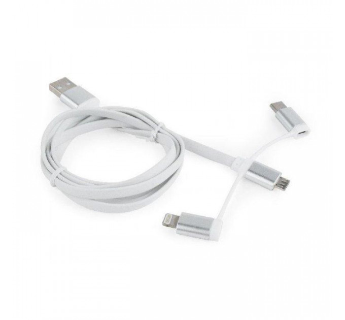 Дата кабель USB 2.0 AM to Lightning + Micro 5P + USB-C 1.0m Cablexpert (CC-USB2-AMLM32-1M-W)
