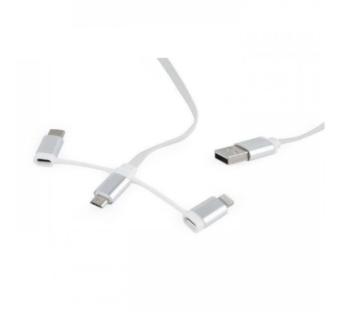 Дата кабель USB 2.0 AM to Lightning + Micro 5P + USB-C 1.0m Cablexpert (CC-USB2-AMLM32-1M-W)