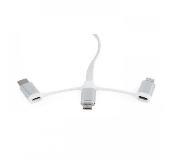 Дата кабель USB 2.0 AM to Lightning + Micro 5P + USB-C 1.0m Cablexpert (CC-USB2-AMLM32-1M-W)