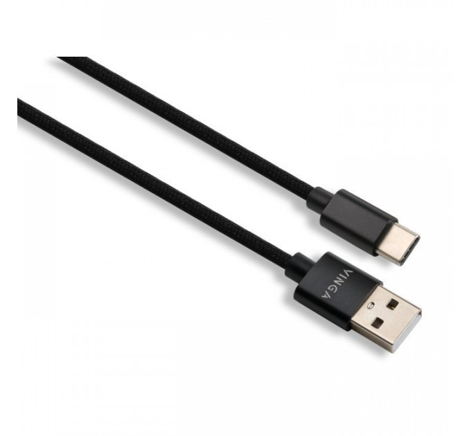 Дата кабель USB 2.0 AM to USB-C 1.0m nylon black Vinga (VCPDCTCNB1BK) Дата кабель USB 2.0 AM to USB-C 1.0m nylon black Vinga (VCPDCTCNB1BK)