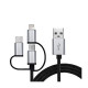 Дата кабель USB 2.0 AM to Lightning + Micro 5P + USB-C 1.0m black REAL-EL (EL123500035)