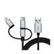 Дата кабель USB 2.0 AM to Lightning + Micro 5P + USB-C 1.0m black REAL-EL (EL123500035)