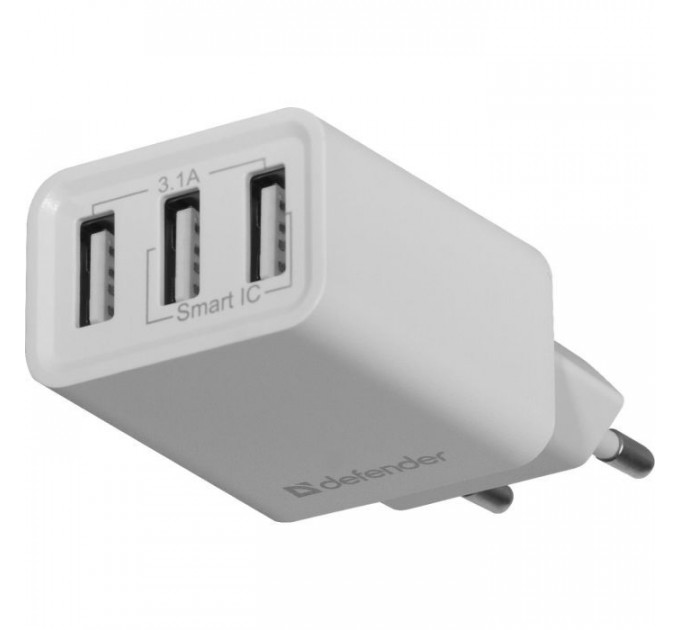 Зарядное устройство для Defender UPA-31 white, 3xUSB, 5V \/ 3.1A (83587)