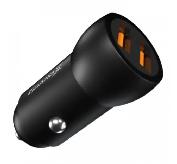 Зарядний пристрій Grand-X car 12-24V Black 2USB 5V\/2.4A (CH-26\/CH-26B)