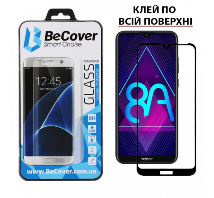 Скло захисне BeCover Honor 8A Black (703670) Скло захисне BeCover Honor 8A Black (703670)