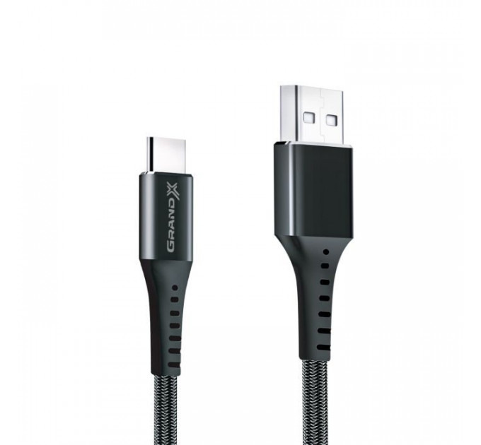 Дата кабеля USB 2.0 AM to USB-C 1.2m Black Grand-X (FC-12B)