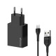 Зарядное устройство Grand-X CH-15T 5V 2.1A 2USB Black + cable USB -> Type-C (CH-15T)