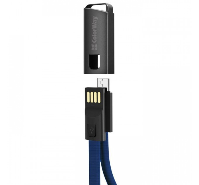Дата кабеля USB 2.0 AM to Micro 5P 0.22m blue ColorWay (CW-CBUM022-BL)
