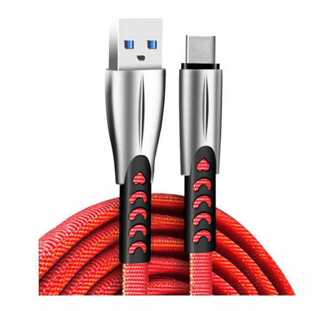 Дата кабель USB 2.0 AM to USB-C 1.0m zinc alloy red ColorWay (CW-CBUC012-RD)
