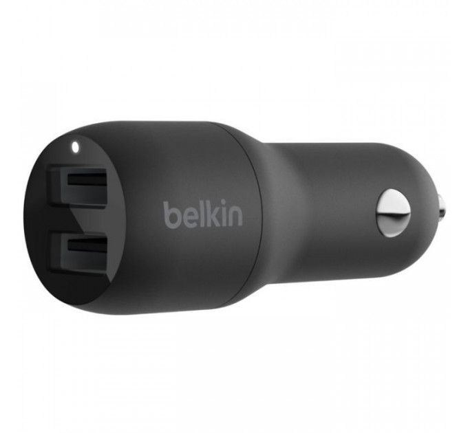Зарядний пристрій Belkin Car Charger 24W Dual USB-A black (CCB001BTBK)