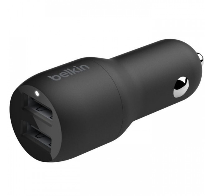 Зарядний пристрій Belkin Car Charger 24W Dual USB-A black (CCB001BTBK)